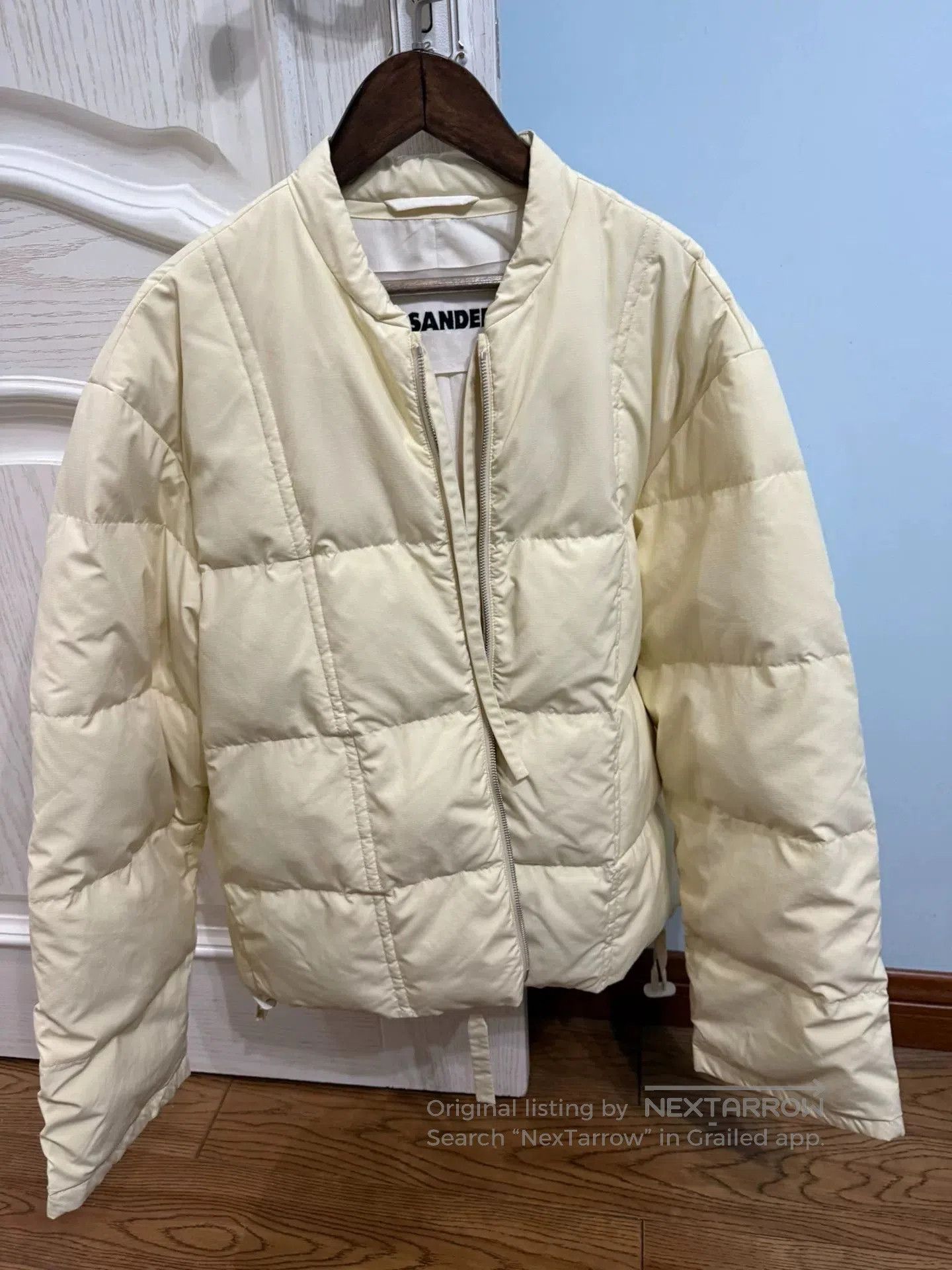 Jil Sander Down Jacket in Cream Color.