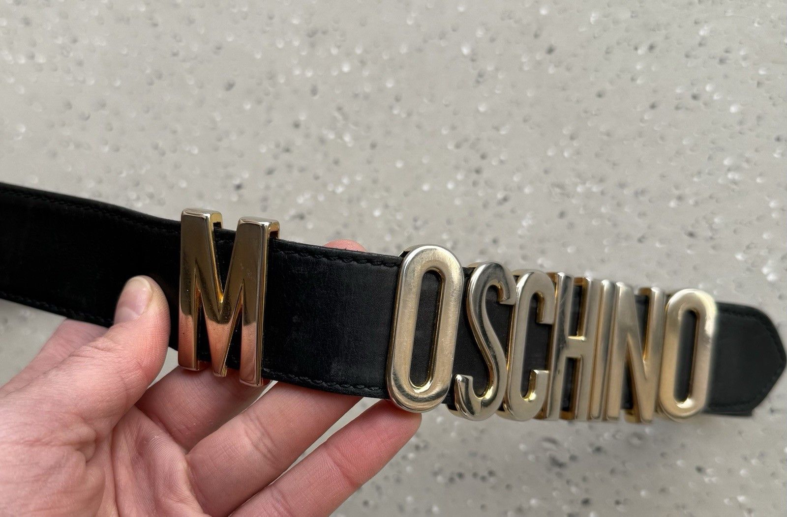 Moschino Vintage Moschino Womens Lettering Logo Leather Belt 85 cm Size ONE SIZE - 10 Thumbnail