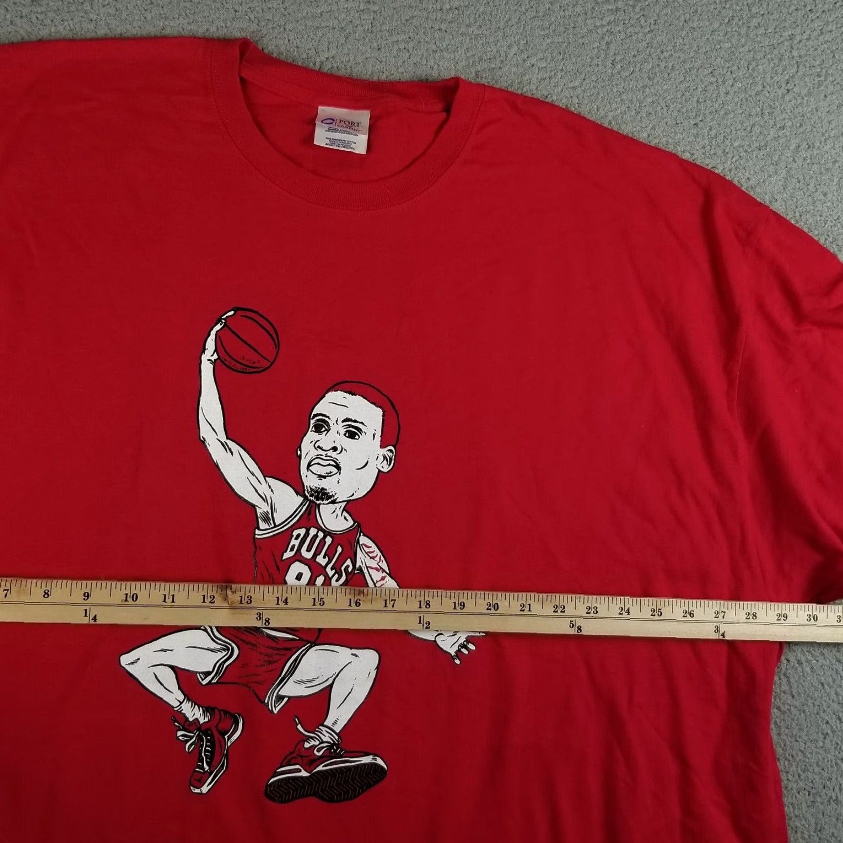 Vintage VINTAGE Dennis Rodman T-Shirt Men 4XL Short Sleeve Solid Red NBA The Worm #91 Size US XXL / EU 58 / 5 - 6 Thumbnail