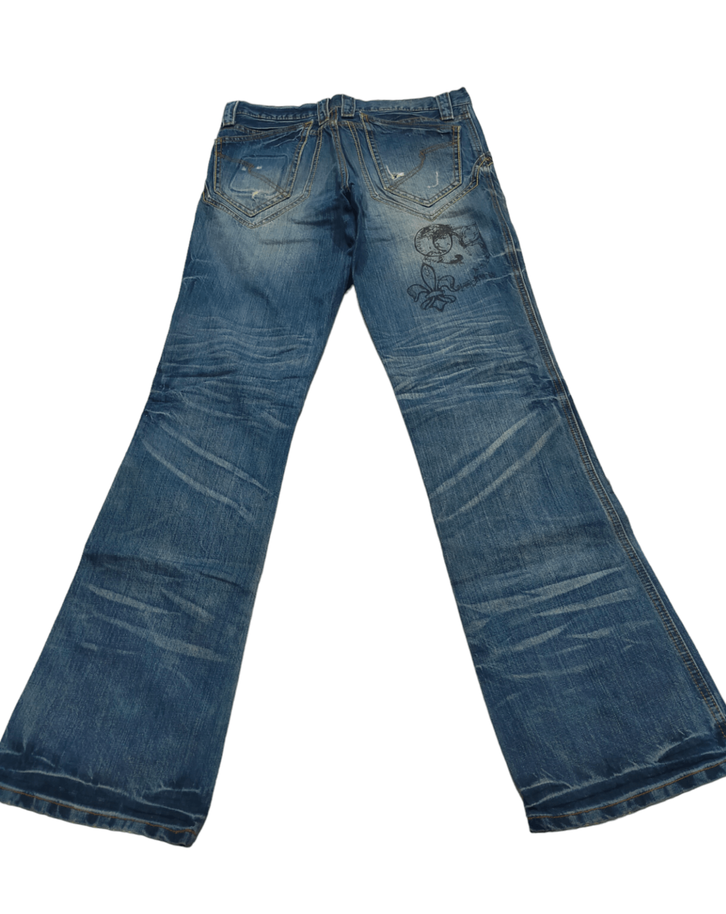 Hysteric Glamour × If Six Was Nine × semanticdesign 🔥FLARE JEANS SEMANTIC DESIGN DISTRESSED DENIM PANTS FADED Size 31" - 2 Thumbnail