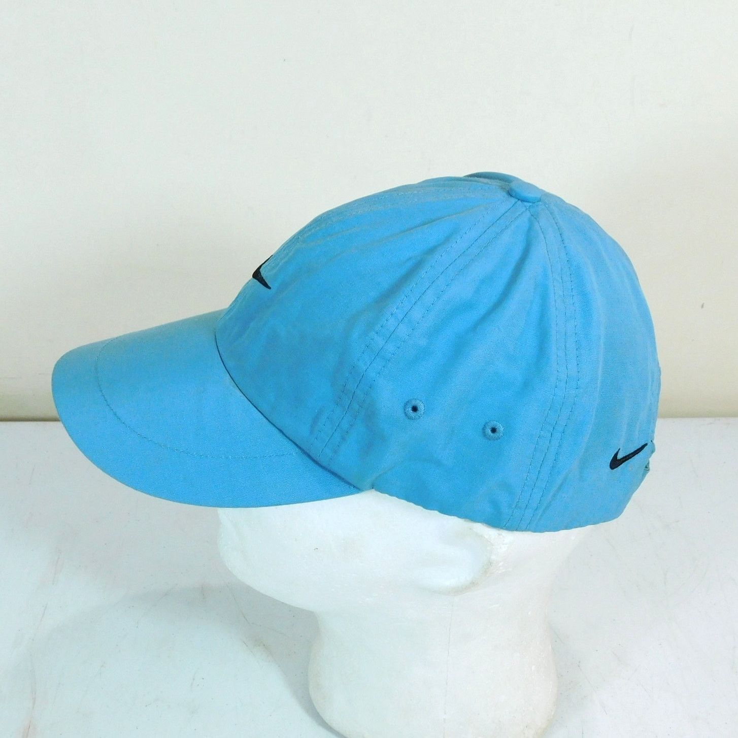 Nike Nike Gray Tag Dad Hat Light Blue Black Swoosh Strapback Size ONE SIZE - 5 Thumbnail
