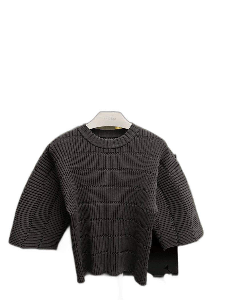Issey Miyake Knit Top in Chocolate Color-yf