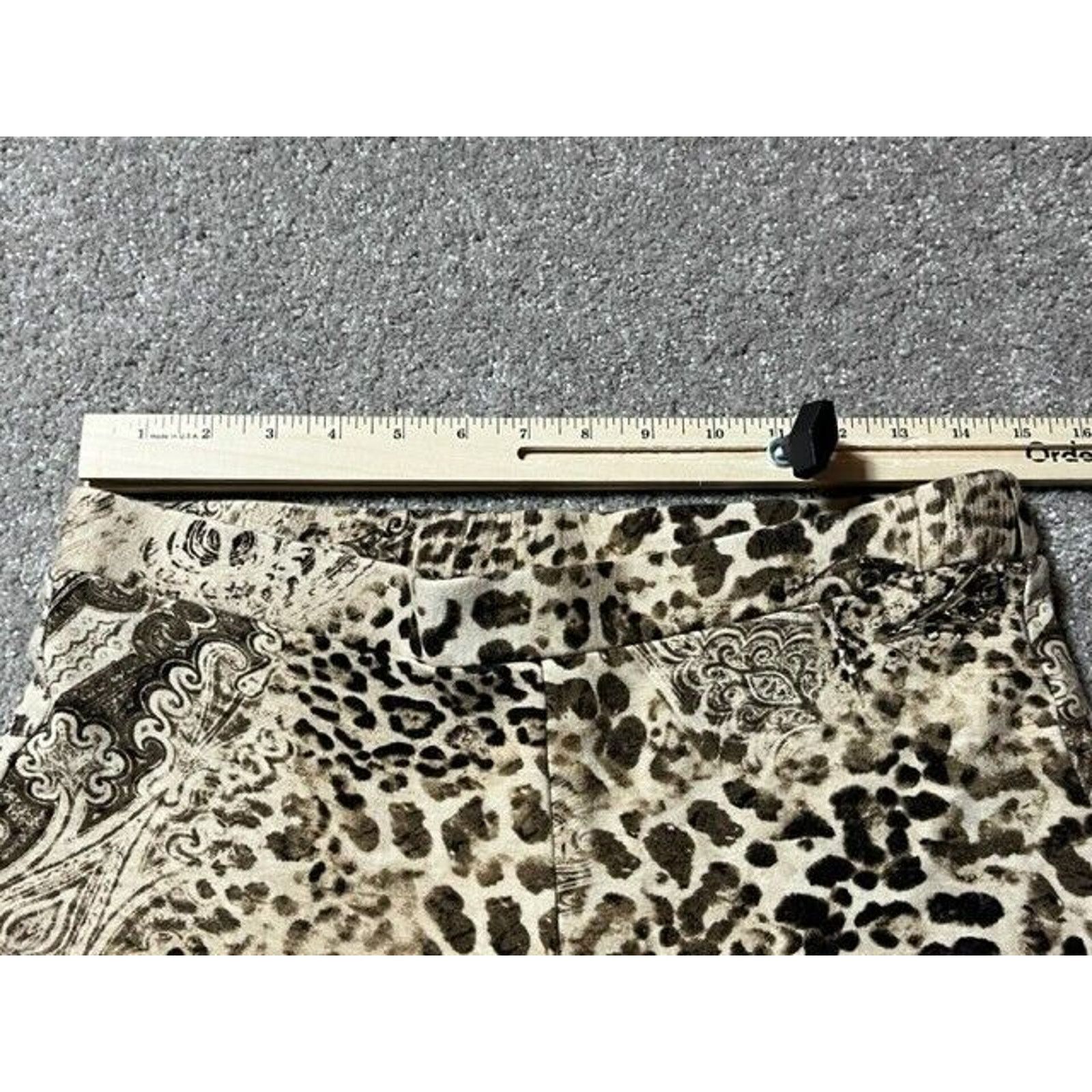 Chicos Chico's Leggings Womens Size 1 Brown Leopard Print Ponte Size 29" - 6 Thumbnail