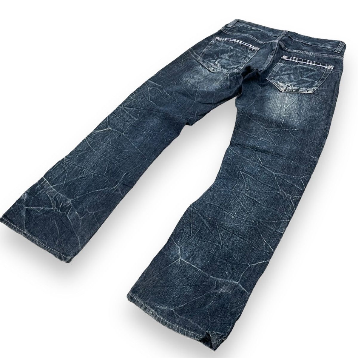 If Six Was Nine × Japanese Brand × Le Grande Bleu (L.G.B.) 🇯🇵 VINTAGE WILD LIFE POEM PUNK WASHED DENIM PANTS Size US 32 / EU 48 - 10 Thumbnail
