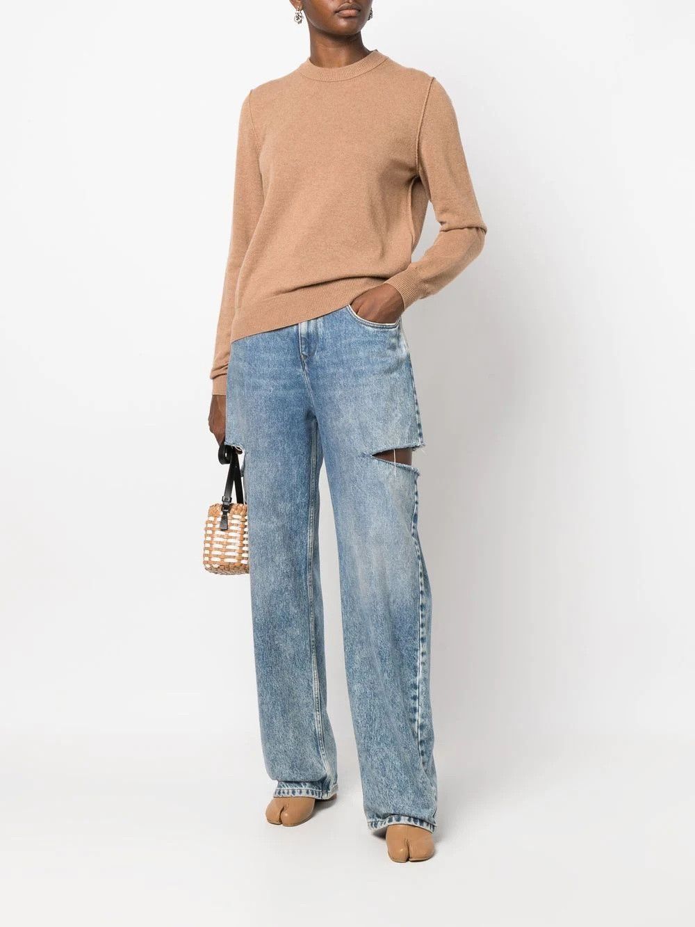 Maison Margiela o1y0625 Cashmere Blend Sweater in Camel Size S / US 4 / IT 40 - 5 Thumbnail