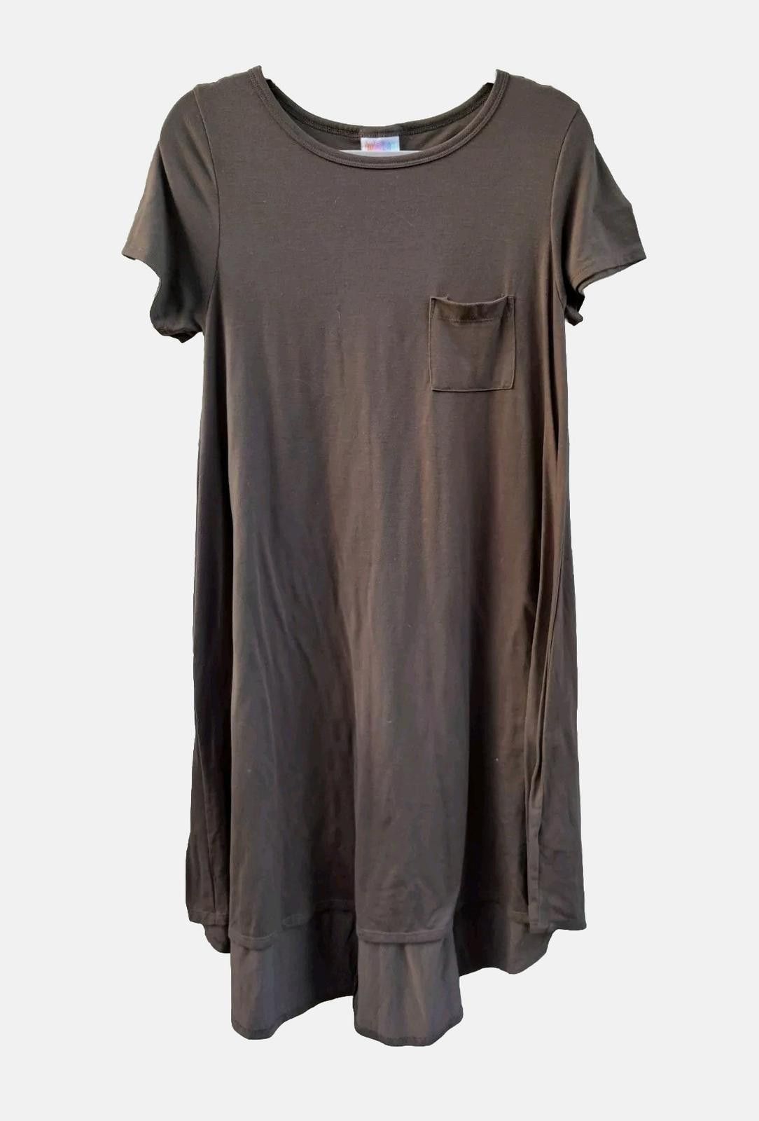 Other LulaRoe Carly Swing Shift T Shirt Dress Hi Low Solid Olive G Size S / US 4 / IT 40 - 1 Thumbnail