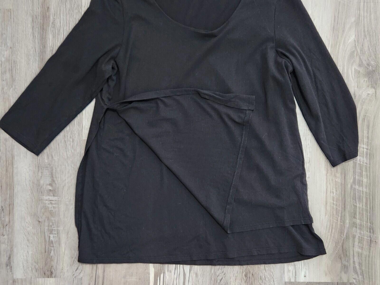 Designer Pure Jill Top Medium PJ 3/4 Sleeve Artistic Tee Black Size M / US 6-8 / IT 42-44 - 5 Thumbnail