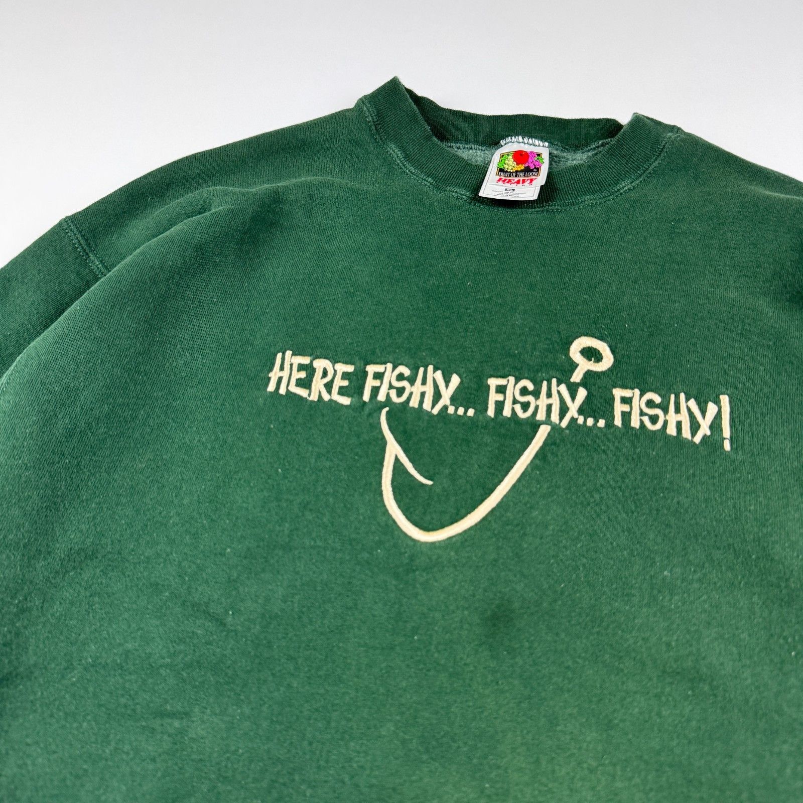Fruit Of The Loom Vtg Fruit of the Loom Fishing XL Green Embroidered 90s Size US XL / EU 56 / 4 - 8 Thumbnail