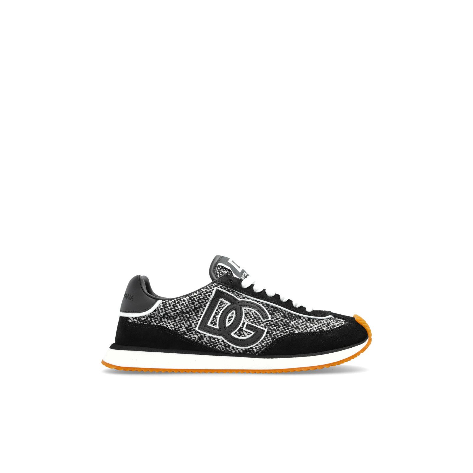 DOLCE&GABBANA DG Cushion Black Fabric Sports Sneakers New &