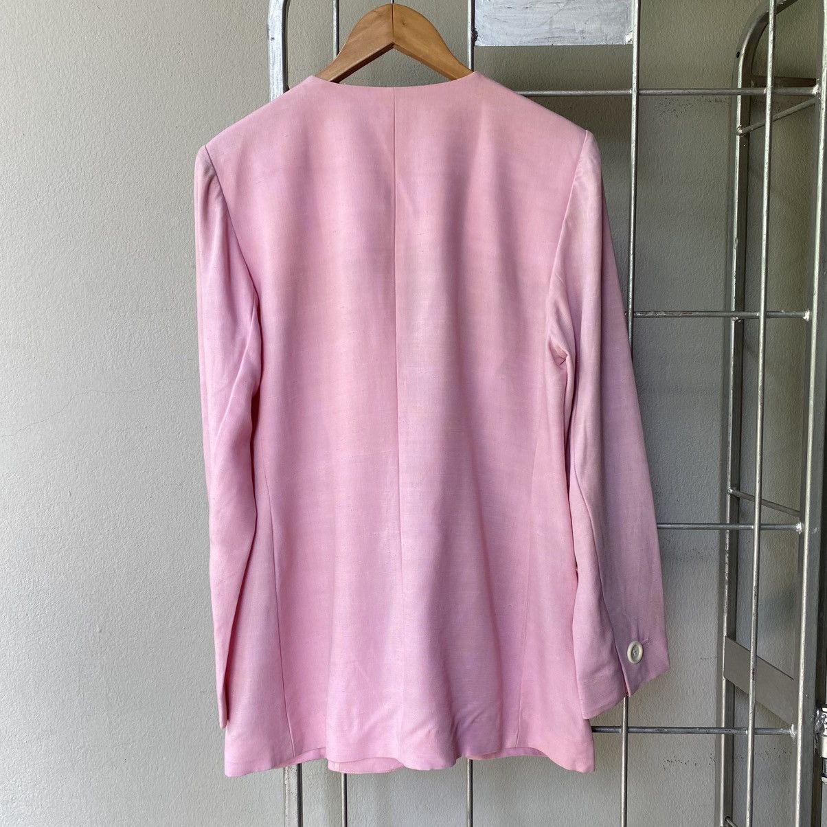 Yves Saint Laurent YVES Saint Laurent Sweet Pink Silk Blazer with White Collar Size M / US 6-8 / IT 42-44 - 4 Thumbnail