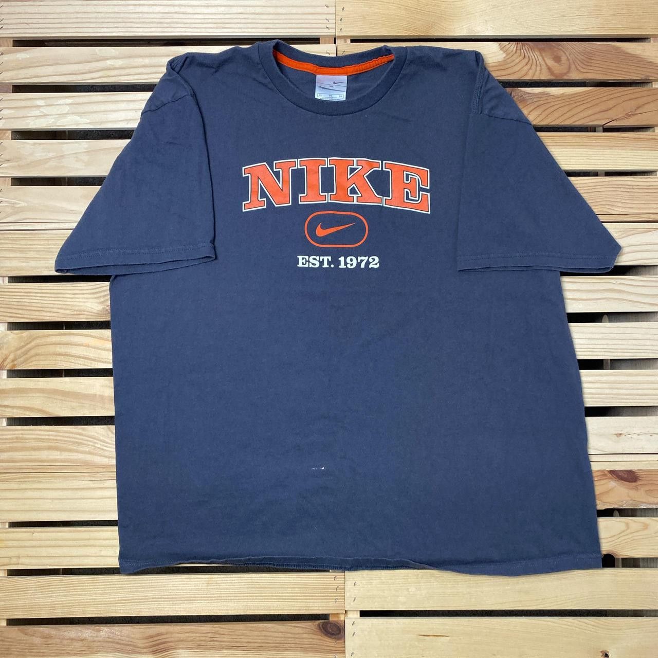 Nike Vintage Nike Center Check Gray Tee Size XL Size US XL / EU 56 / 4 - 1 Thumbnail