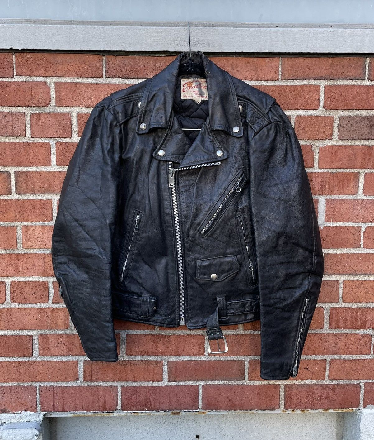 Excelled VTG 70s Excelled Size 36 Black Leather jacket Brando Size US S / EU 44-46 / 1 - 1 Thumbnail