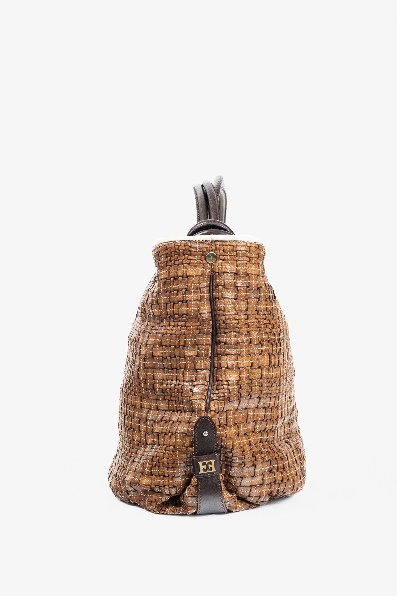 Escada Escada SS/14 Brown Woven-Leather Hobo Size ONE SIZE - 3 Thumbnail