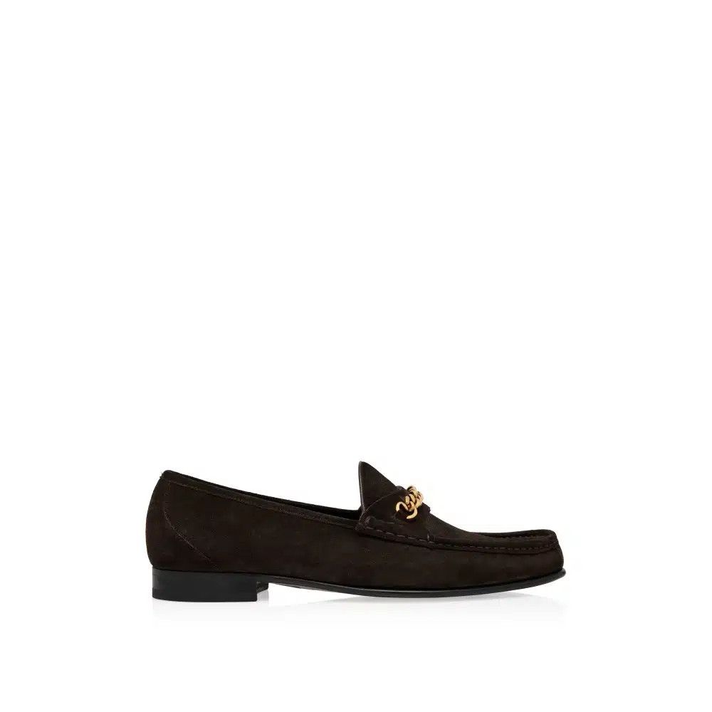 Tom Ford o1loc1c0625 J1432 Size: 7 TF / Suede Chain Loafers Brown Size US 7 / EU 40 - 1 Thumbnail