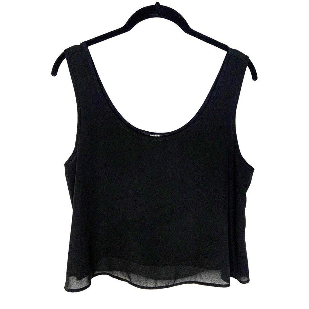 Forever 21 Forever 21 Sheer Black Cropped Tank Top Size S / US 4 / IT 40 - 1 Thumbnail