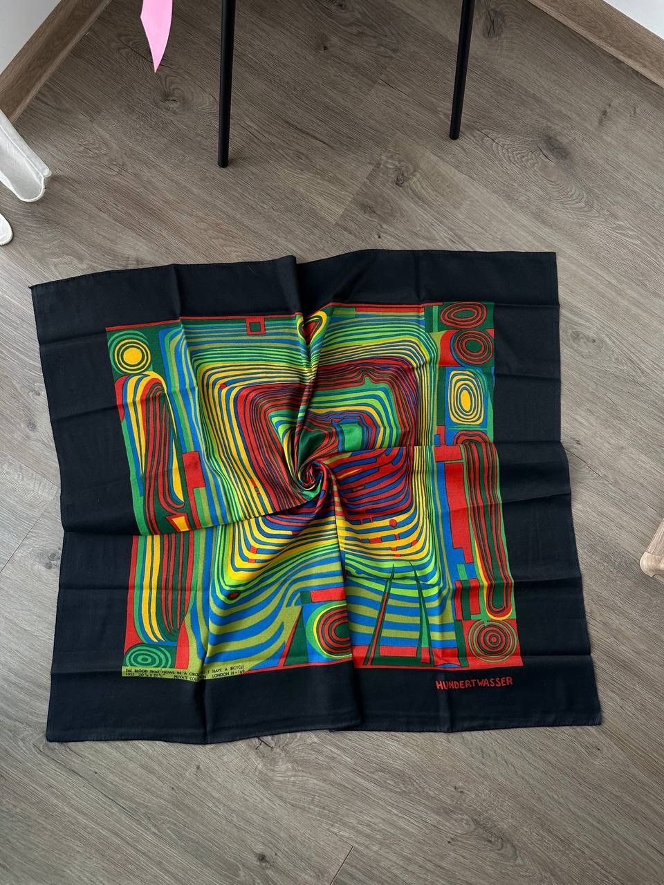 Japanese Brand × Vintage Vintage Hundertwasser Seide Schal Arc Scarf Size ONE SIZE - 3 Thumbnail