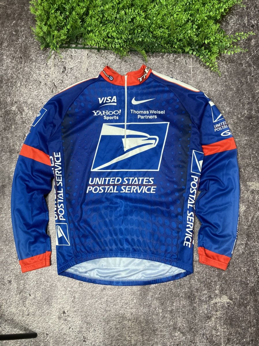 Yellow Jersey Long Sleeve Usps Bike Jersey Vintage Nike United