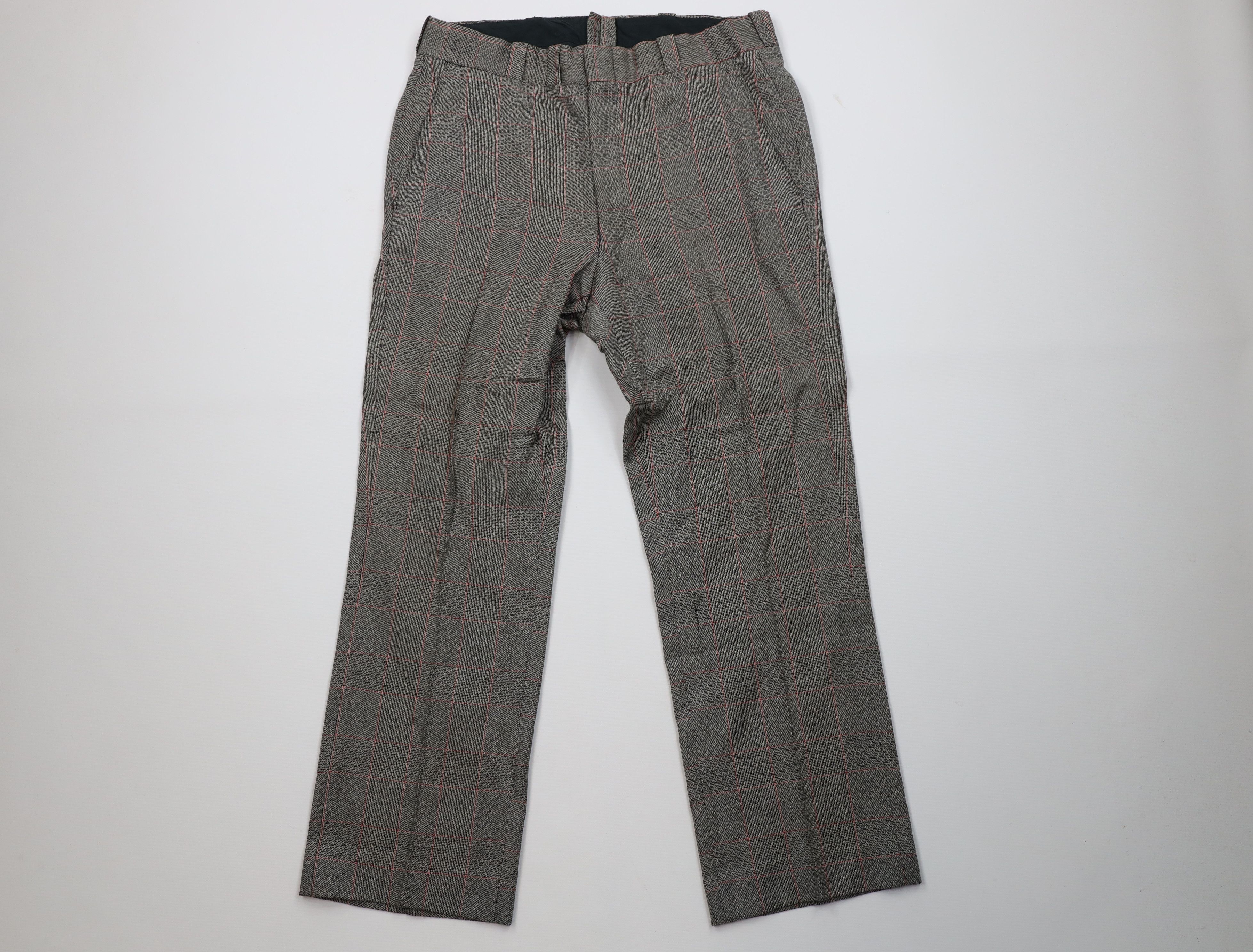 Vintage 50s 60s Streetwear Houndstooth Plaid Chino Pants US