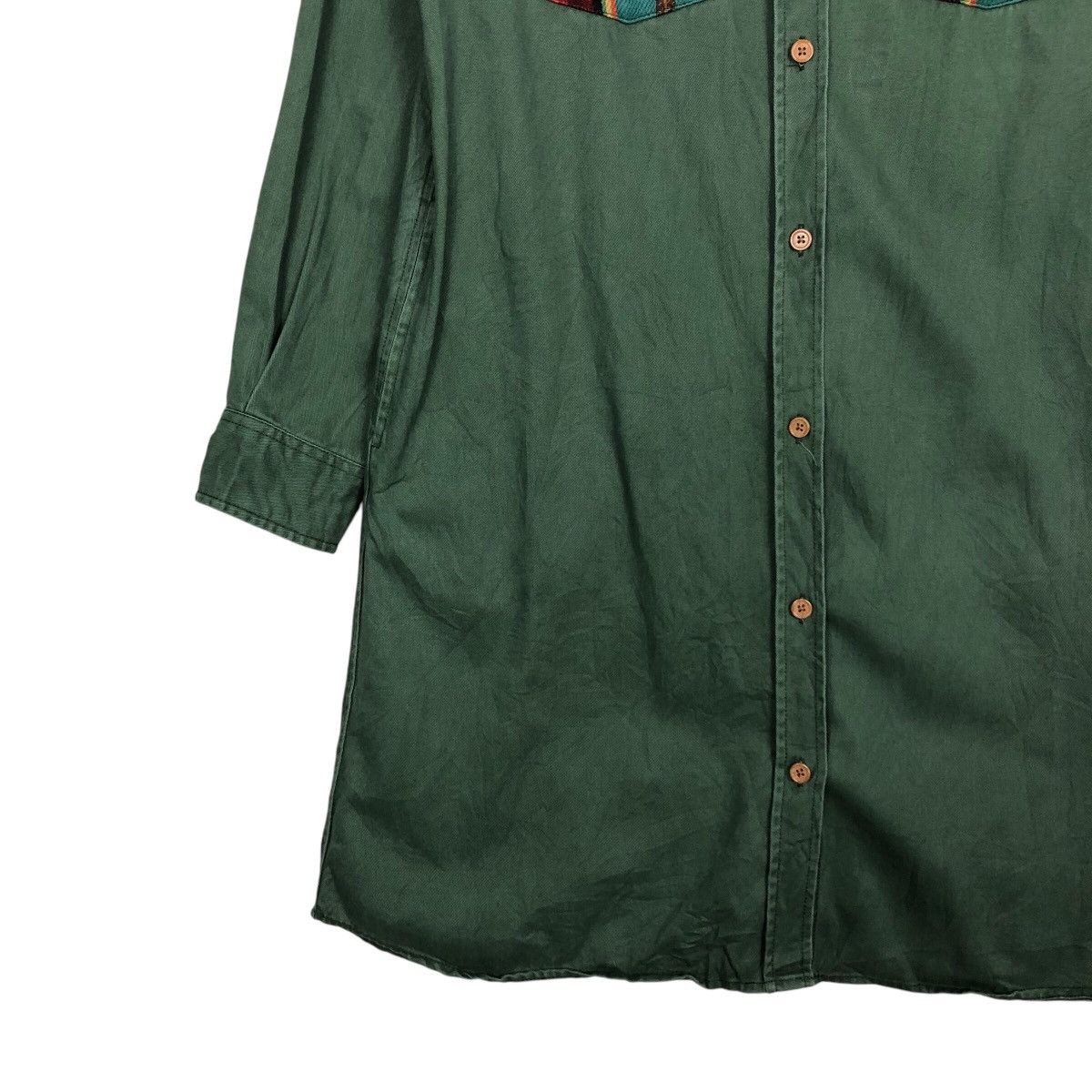 Japanese Brand 📌Vintage Titicaca Shirt Jacket Military Design Rich Green Size US M / EU 48-50 / 2 - 5 Thumbnail