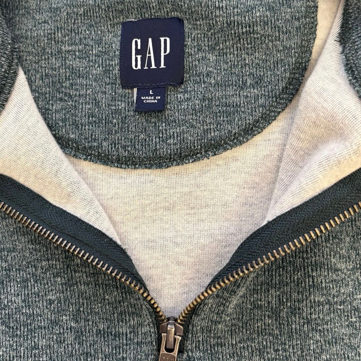 Gap Gap Forest Green Quarter Zip Mock Neck Pullover Sweater L Size US L / EU 52-54 / 3 - 3 Thumbnail