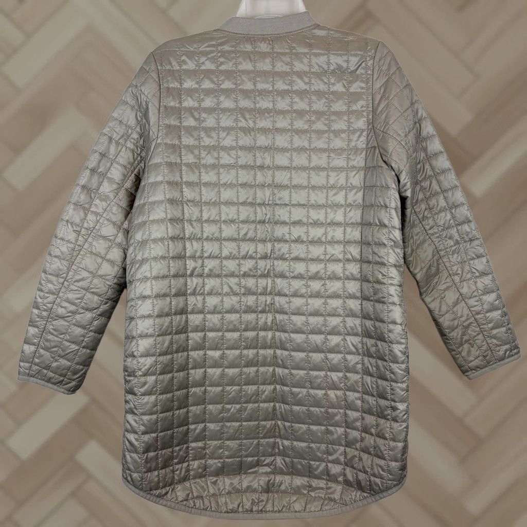 Vintage Elliot Lauren Quilted Coat Womens L Jacket Beige Medium-Length Zip Long Sleeve Pocket Collared Size L / US 10 / IT 46 - 1 Thumbnail