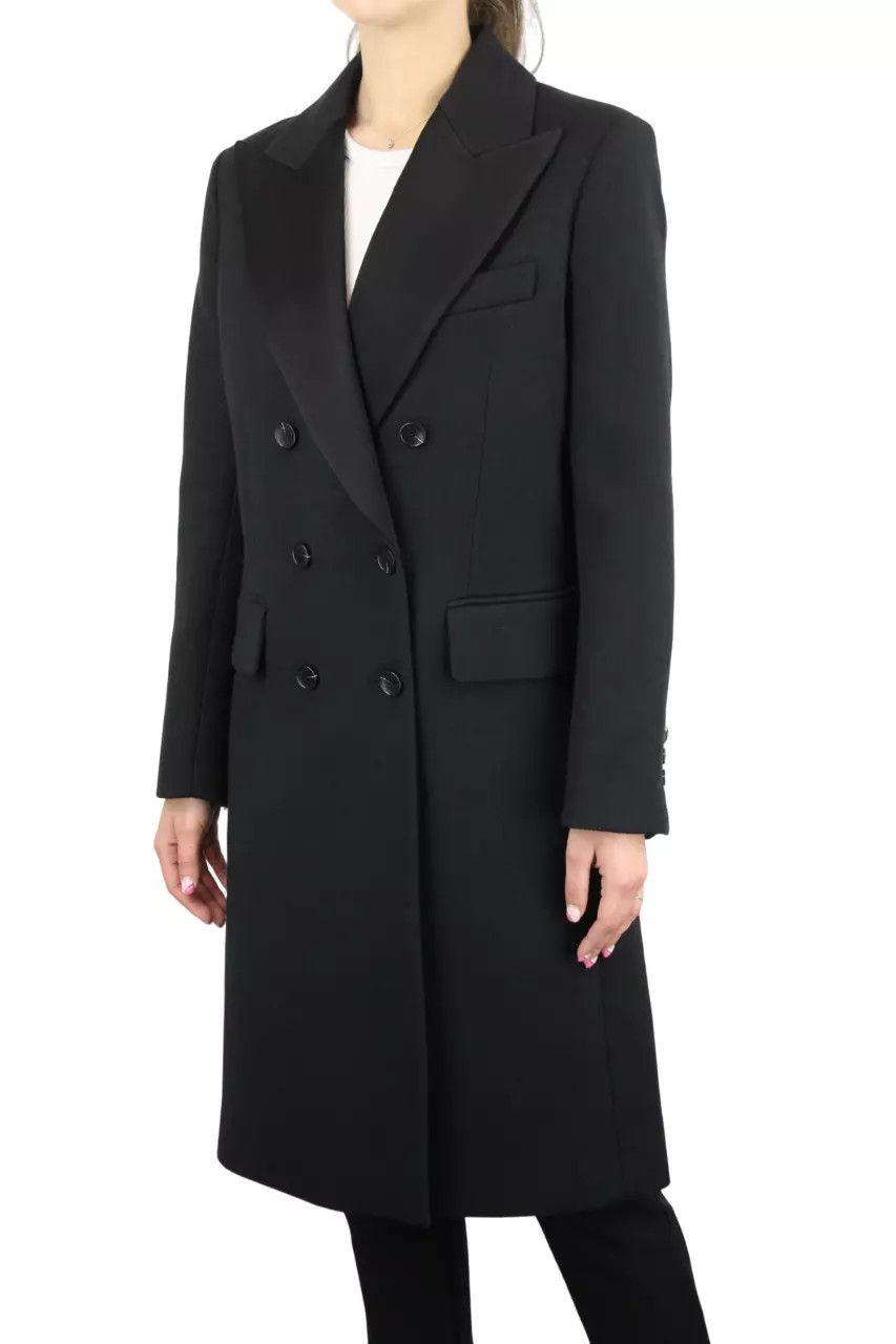 SANDRO Gulian Coat Women EU 38 Wool Blend Double Breasted