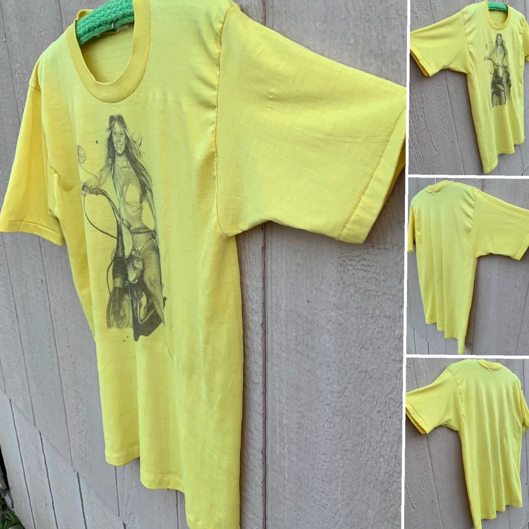 Vintage VINTAGE Mayo Spruce T-Shirt Men L Yellow 70s 80s Biker Motorcycle John Banuelos #5 Size US L / EU 52-54 / 3 - 4 Thumbnail