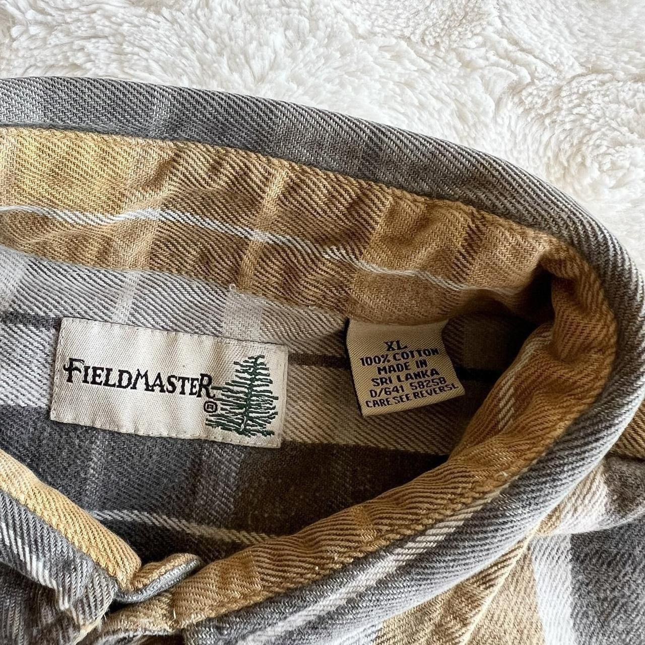 Fieldmaster Vintage Fieldmaster Flannel Shirt Mens XL Yellow Gray Madras Size US XL / EU 56 / 4 - 8 Thumbnail