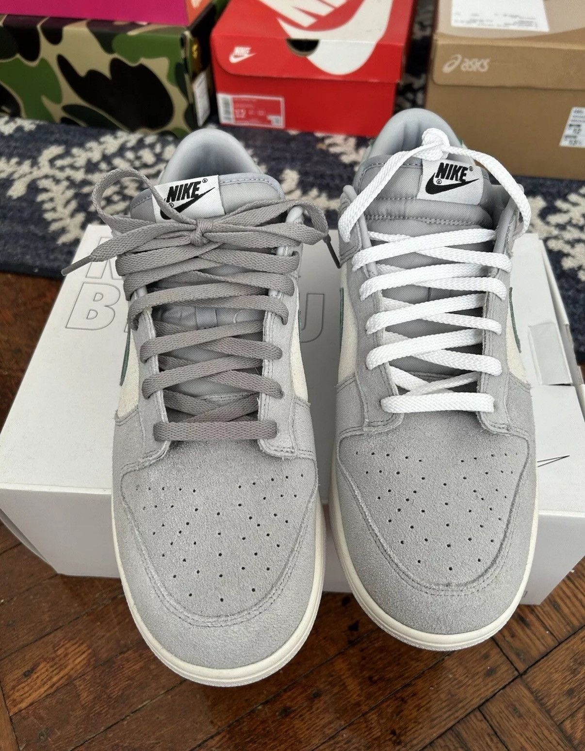 Nike Grey/Green Nike Dunk Low From Nike by You size 12.5 Size US 12.5 / EU 45-46 - 4 Thumbnail