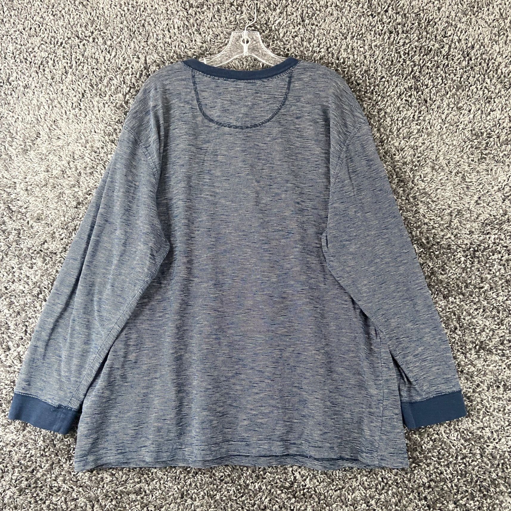 Vintage VINTAGE The Foundry Supply Co Shirt Men 2XL Long Sleeve Blue White Stripe Shirts Mens 2XL Size US XXL / EU 58 / 5 - 7 Thumbnail