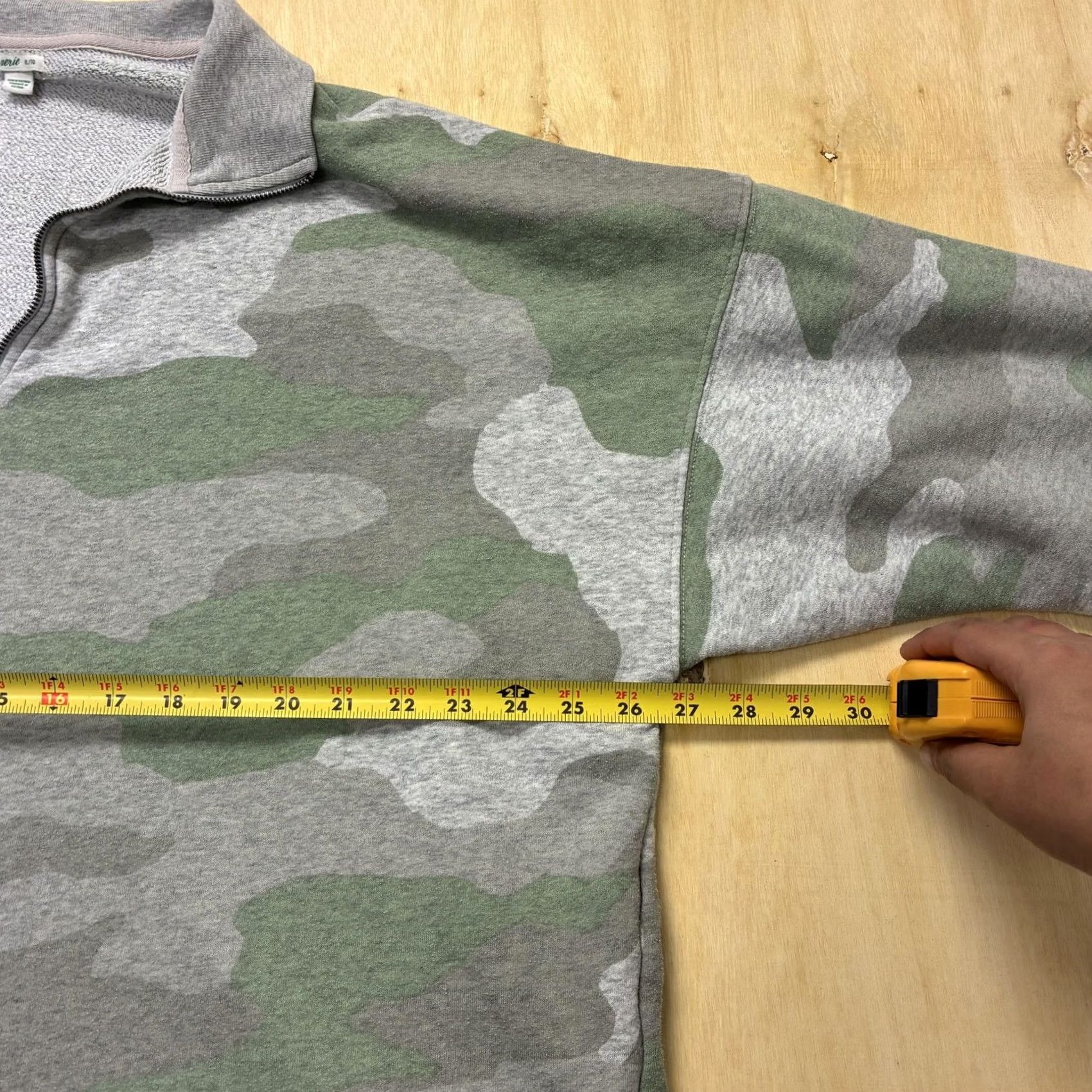Vintage Aerie Sweatshirt Womens XL Green Camouflage 1/4 Zip Pullover Terry Long Sleeve Size XL / US 12-14 / IT 48-50 - 7 Thumbnail