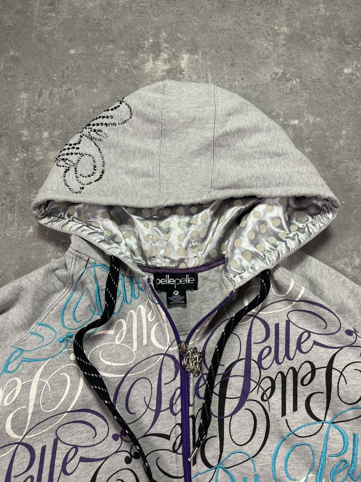 Pelle Pelle Pelle Pelle Multilogo Printed Studded Baggy Zip Hoodie XL Size US XL / EU 56 / 4 - 9 Thumbnail