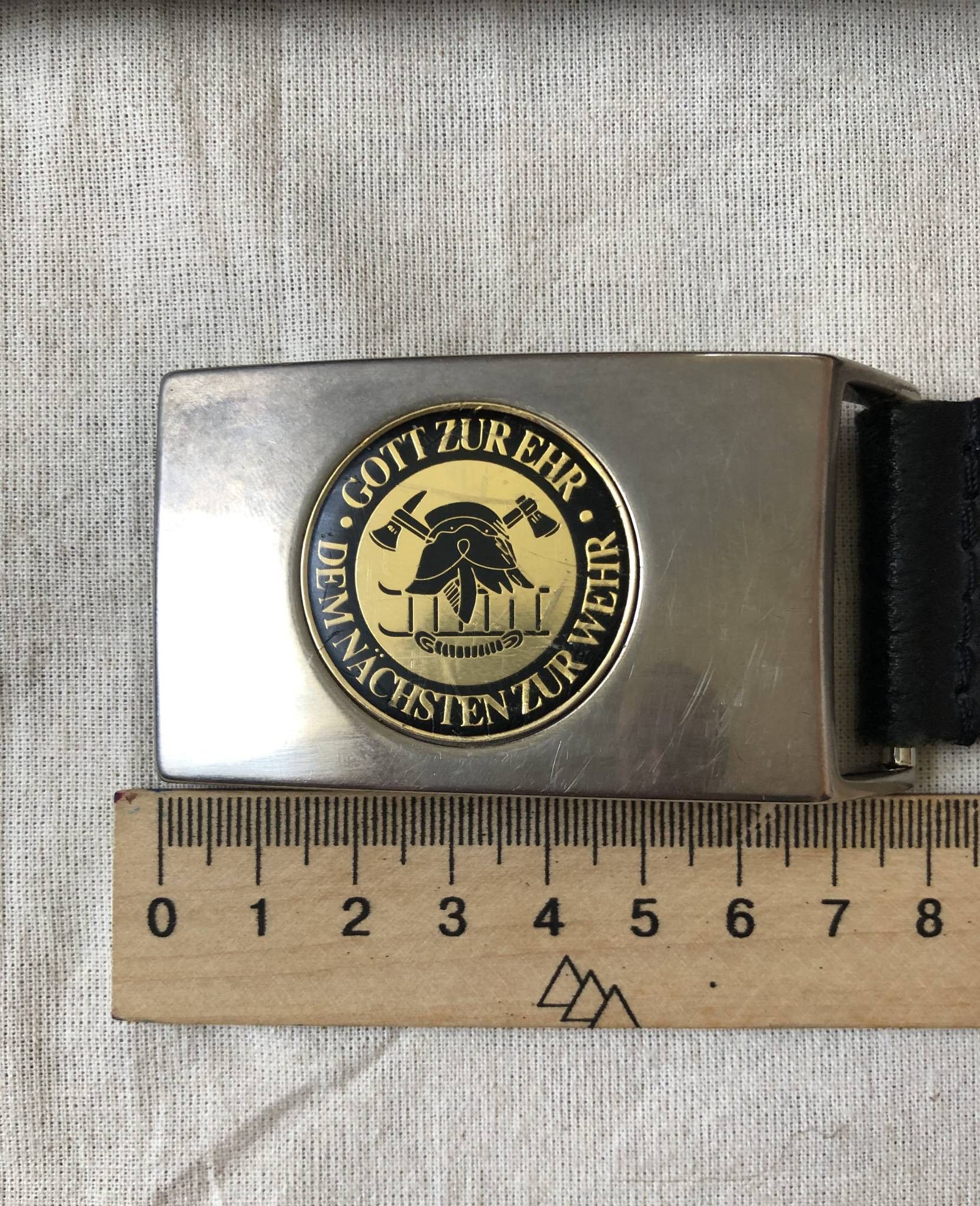 Vintage Vintage Black leather belt of the German fire service Size ONE SIZE - 4 Thumbnail