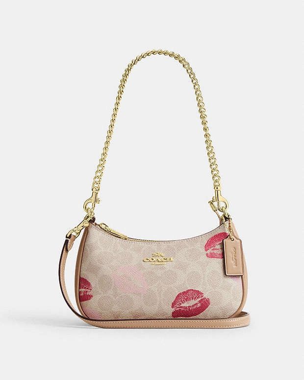 Coach Coach Teri Mini Crossbody Bag In Signature Canvas With Lips Size ONE SIZE - 7 Thumbnail