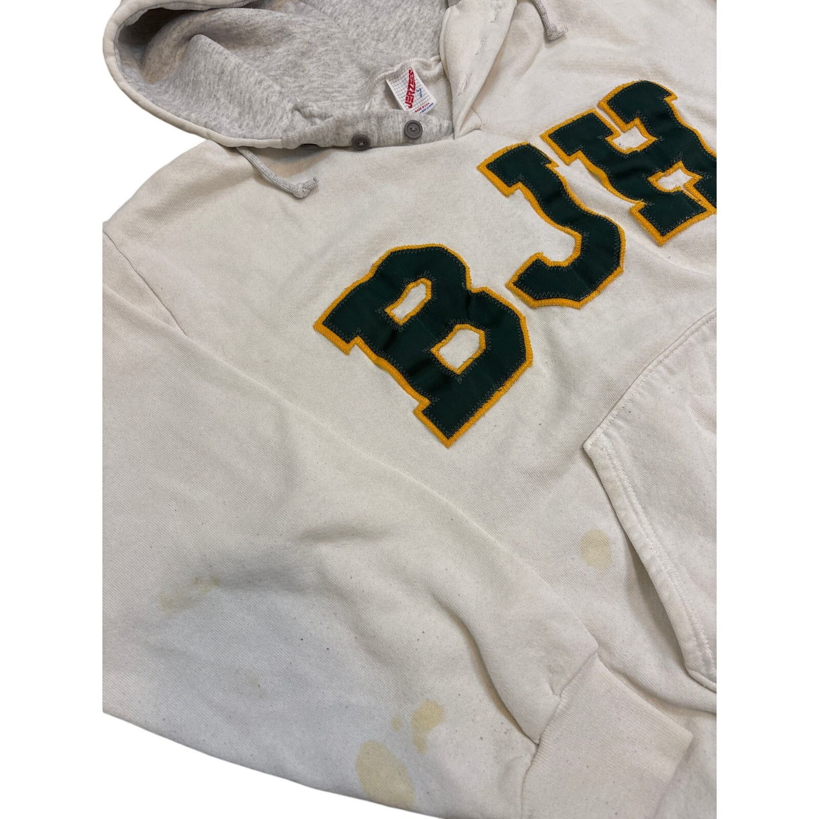 Jerzees Vintage 90s BJH Hoodie patchwork letters highschool Jr high Size US M / EU 48-50 / 2 - 5 Thumbnail