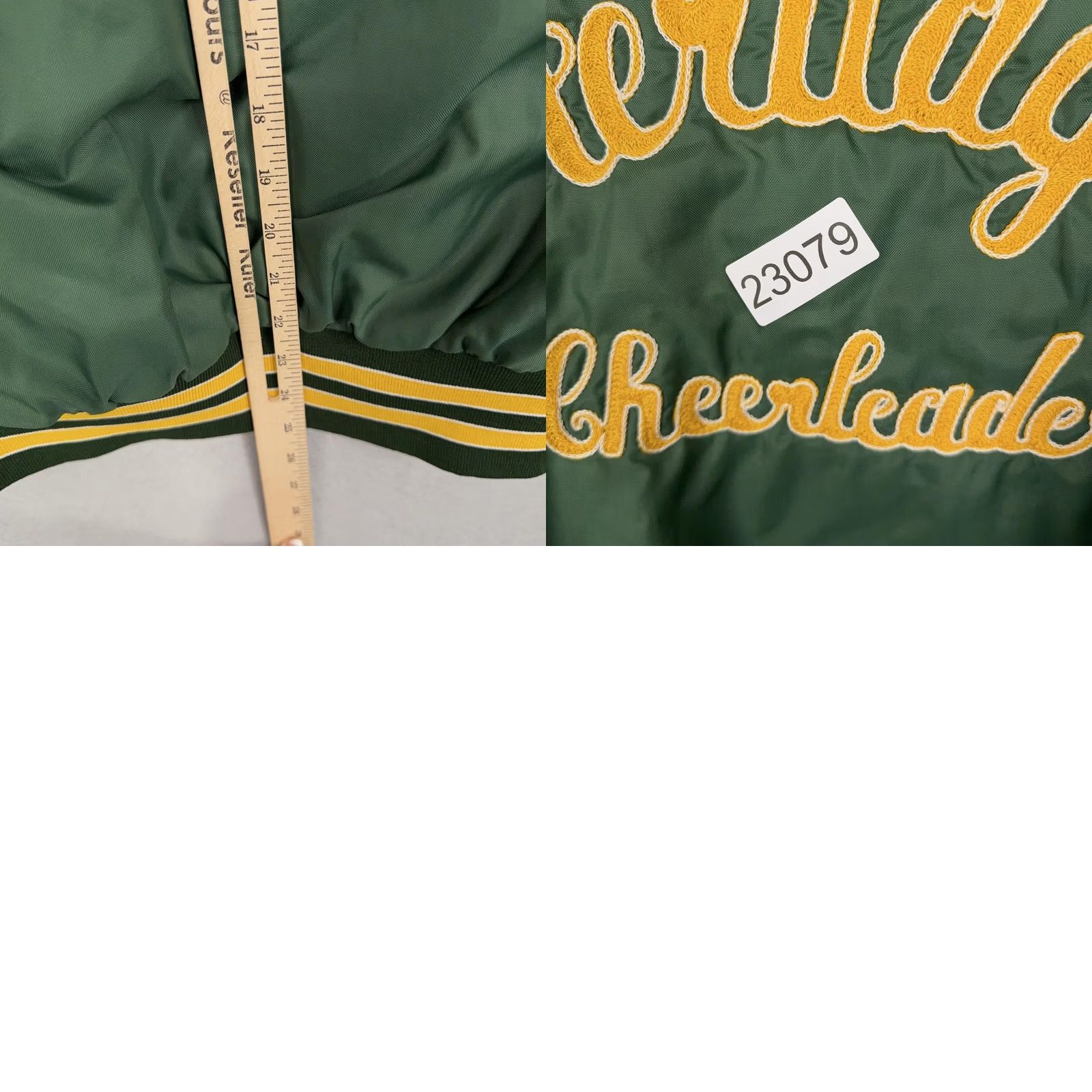 Holloway VINTAGE Holloway Varsity Jacket Womens Medium Green 90s Heritage Cheerleader Embroidered Pockets Snaps Size M / US 6-8 / IT 42-44 - 11 Thumbnail