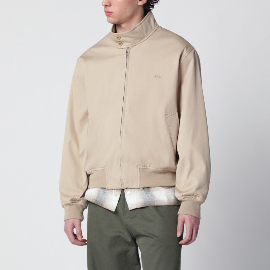 A.P.C. o1d2blof0226 Cotton Zip-Up Jacket in Beige Size US L / EU 52-54 / 3 - 1 Thumbnail