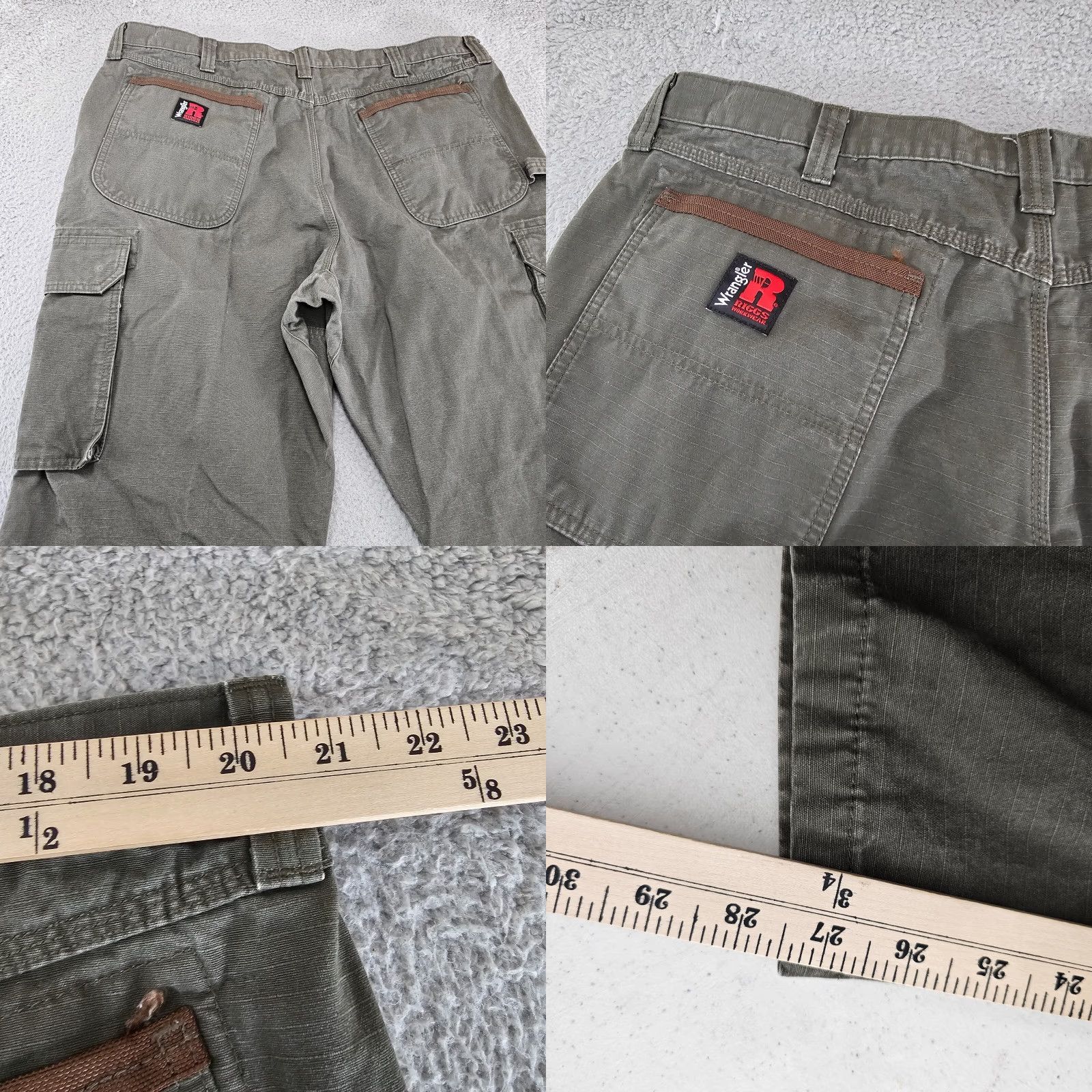 Wrangler Wrangler Riggs Pants Mens 41x28 Canvas Cargo Ripstop Utility Workwear Size US 41 - 8 Thumbnail