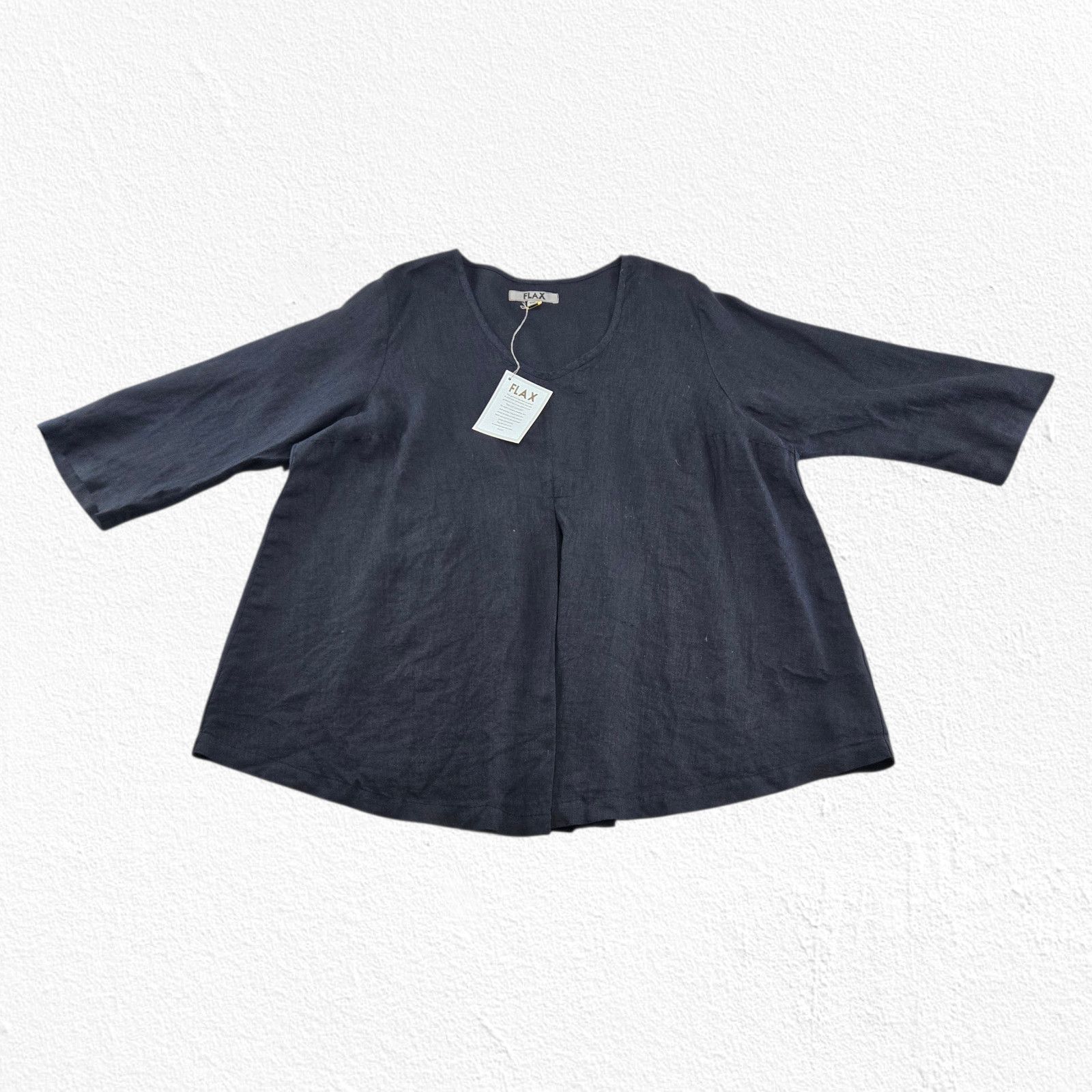 FLAX Y2K Vintage NWT FLAX Black Linen Tunic Top Size XL Size XL / US 12-14 / IT 48-50 - 3 Thumbnail