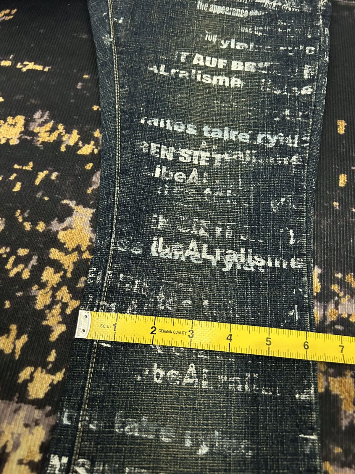 If Six Was Nine H.Naoto + DIE Poem Print Flare Jeans Size US 27 - 19 Thumbnail