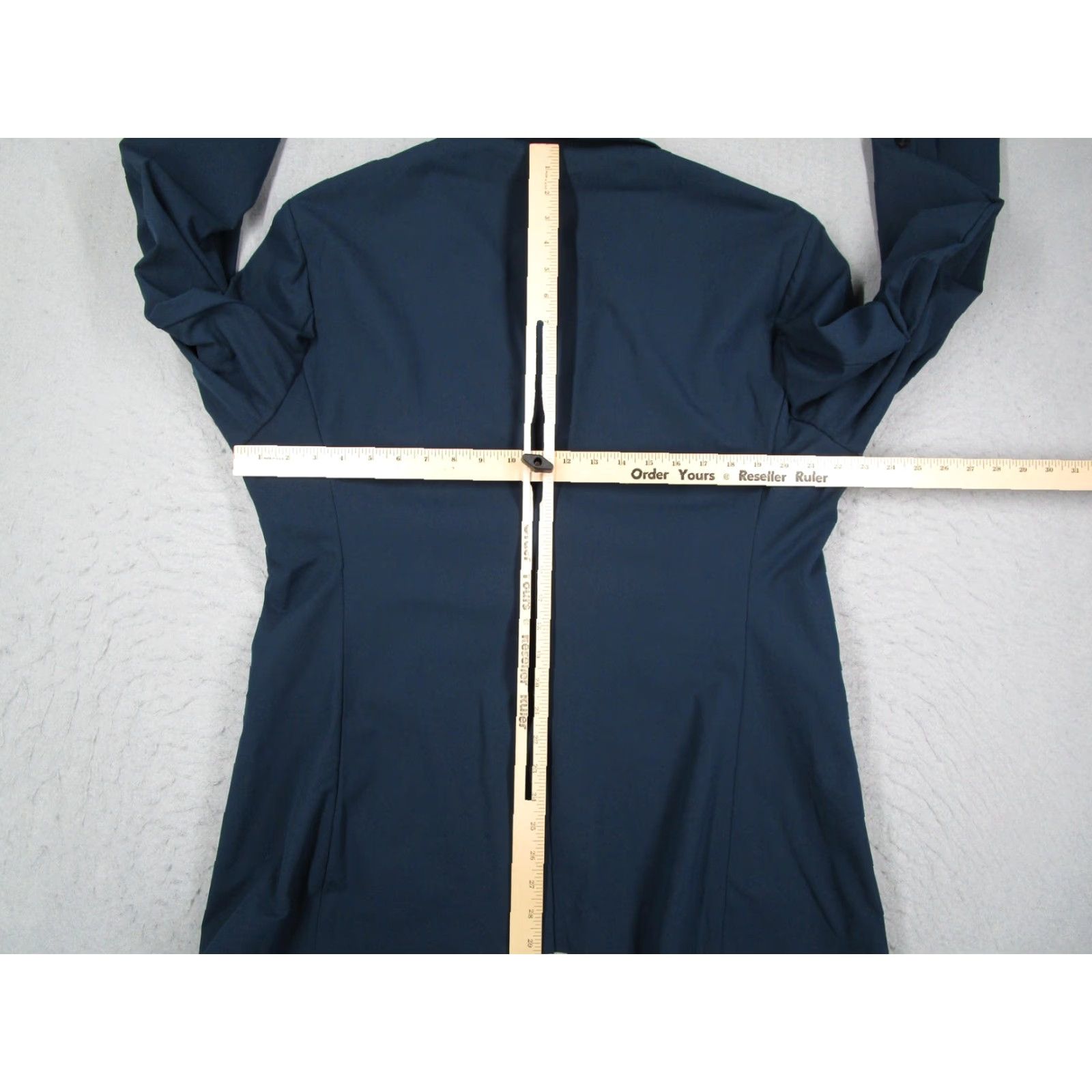 Vintage Sene Mens Large Navy Blue FlexTech Blazer Jacket Single-Breasted 2-Button Notch Lapel Travel Coat Size 40R - 7 Thumbnail