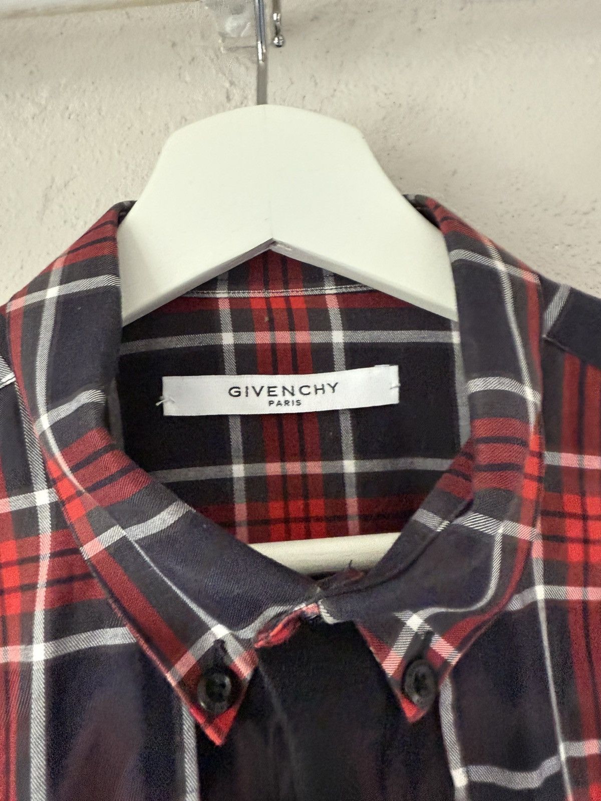 Givenchy Tartan Shirt with Paneled Contrast Inserts Size US M / EU 48-50 / 2 - 5 Thumbnail