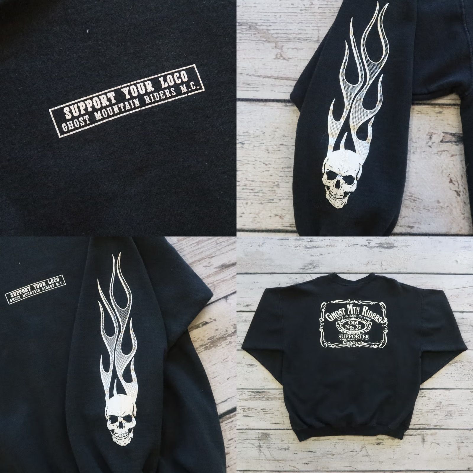 Hanes Vintage Ghost Mountain Rider MC Sweatshirt Crewneck California Support Size L Size US L / EU 52-54 / 3 - 9 Thumbnail