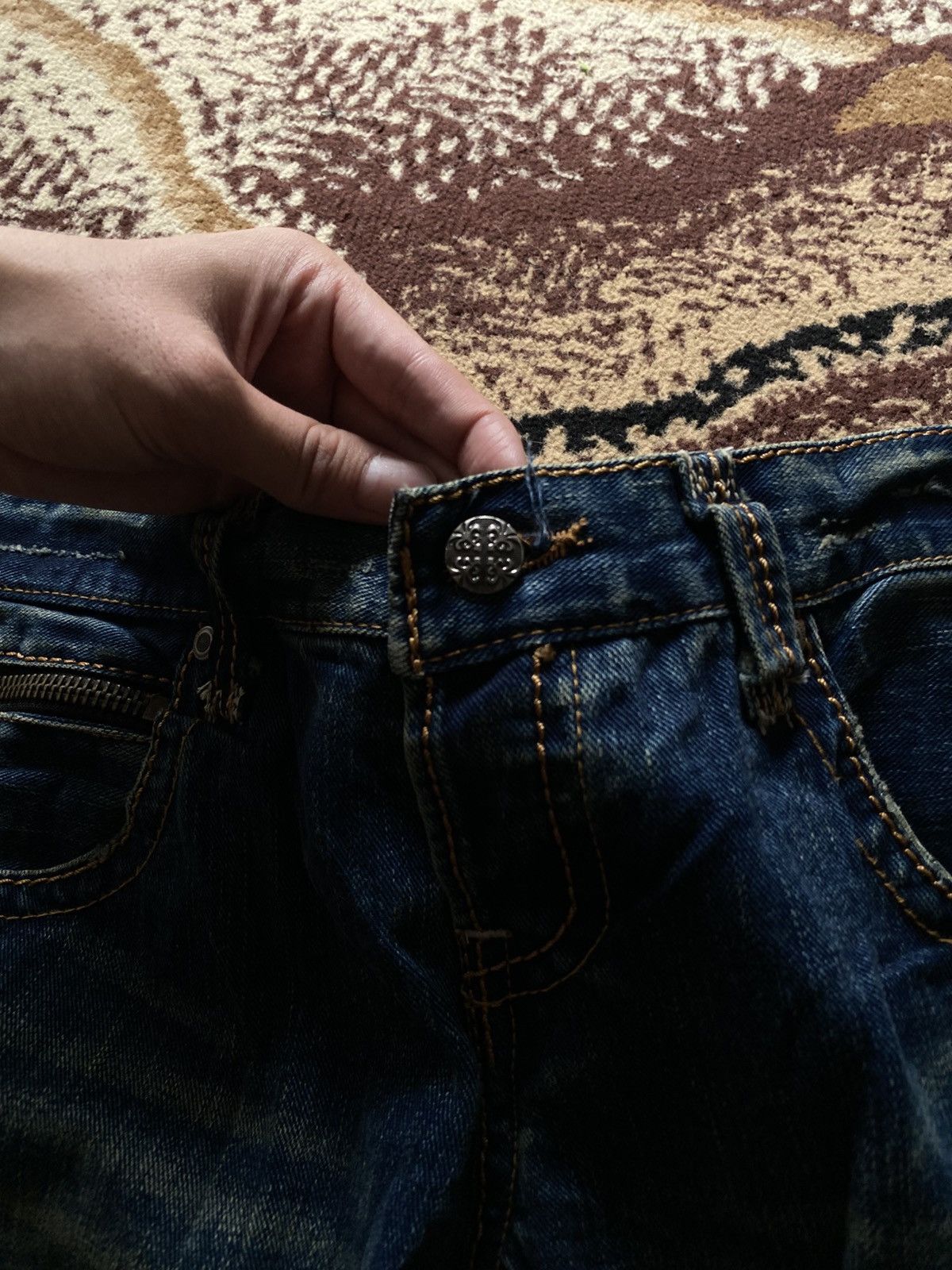 If Six Was Nine Mudwash Distressed Japanese Denim Size US 31 - 12 Thumbnail