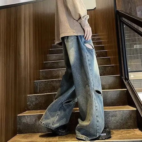 VIBE Blue Loose Distressed Denim Jeans Size US 28 / EU 44 - 4 Thumbnail