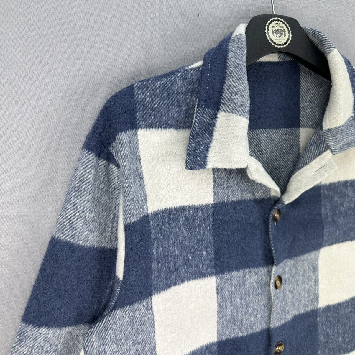 Shein Vintage Shein Flannel Jacket Blue Checkered Size US M / EU 48-50 / 2 - 2 Thumbnail
