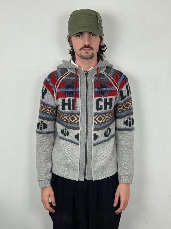 Dolce & Gabbana AW2004 Dolce & Gabbana Grey Wool Eagle Intarsia Zip Hoodie Size US S / EU 44-46 / 1 - 3 Thumbnail