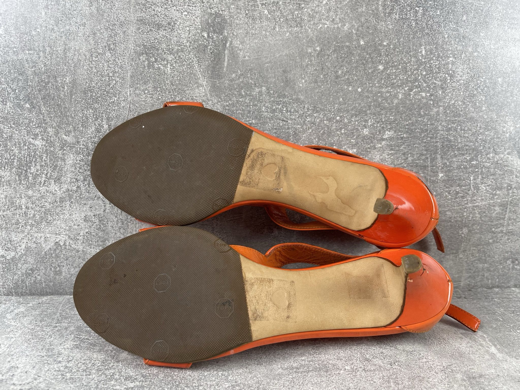 Moschino Moschino leather orange open toe heels sandals shoe Size US 8 / IT 38 - 9 Thumbnail