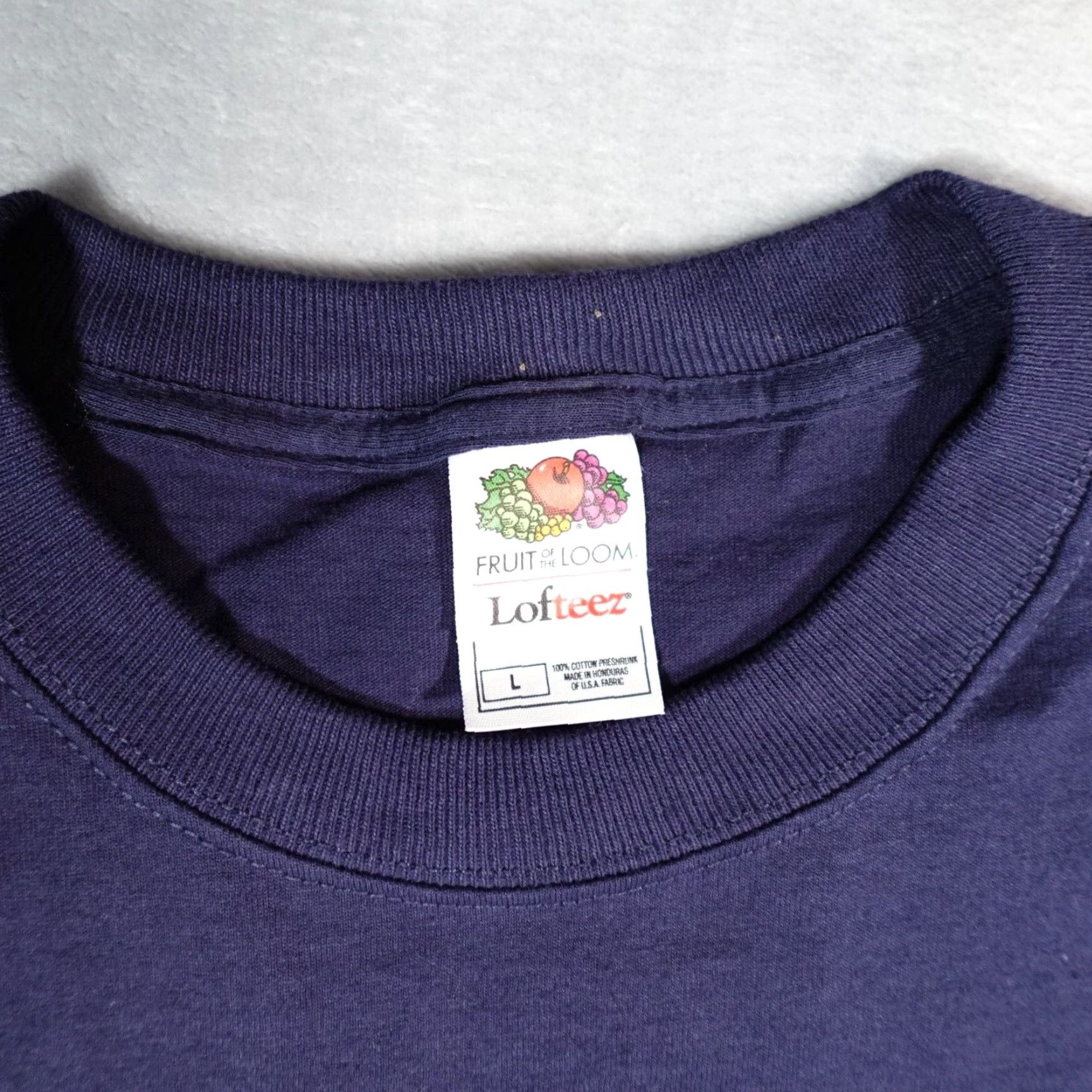 Fruit Of The Loom VINTAGE Fruit of the Loom Graphic T Shirt Mens Large Slim Fit Blue Double Sided Y2K Mens Size US L / EU 52-54 / 3 - 3 Thumbnail