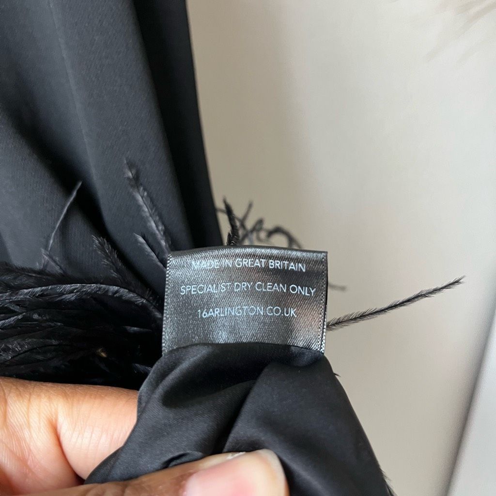 16Arlington 16Arlington Dress Feather Trim Black Cynthia Mini Dress Size Size L / US 10 / IT 46 - 9 Thumbnail